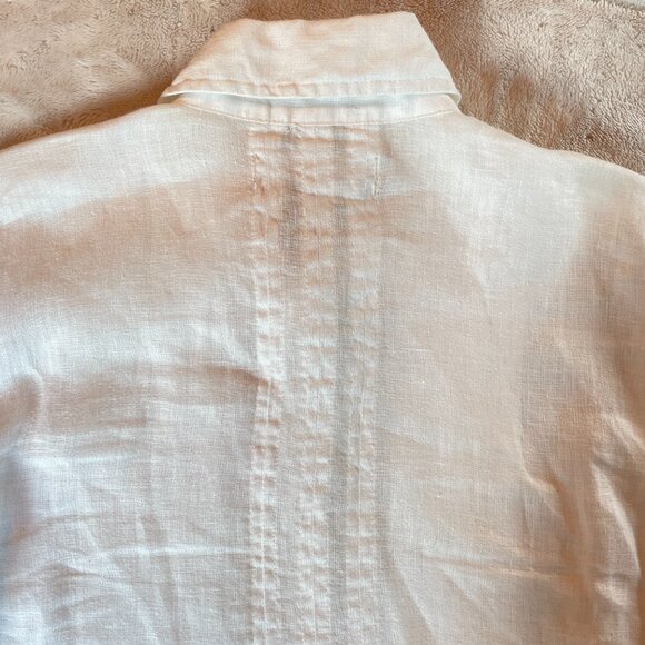 Territory Ahead Long White Linen Pintuck Button Up Tunic Womens Size S Lagenlook - Picture 5 of 11